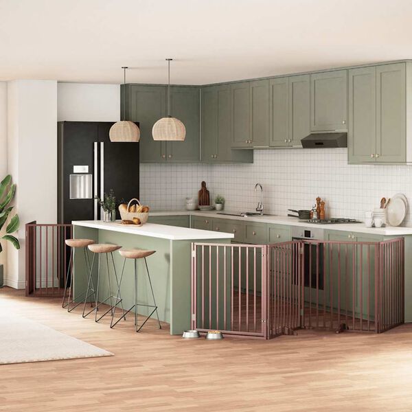 vidaXL Varteliai &scaron;unims su durimis, 10 segmentų, rudi, 800cm, tuopa