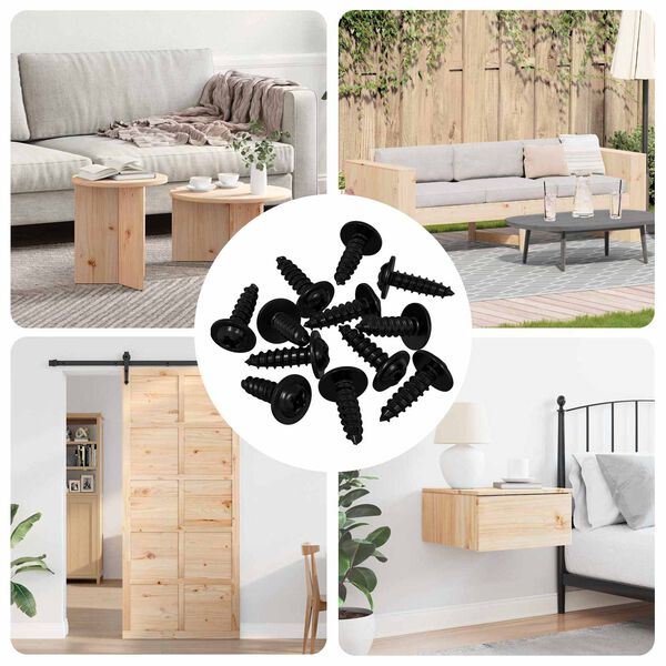 vidaXL Savaranki&scaron;kai įsukamas vienas 16364 pcs Juoda 3,5 x 12 mm