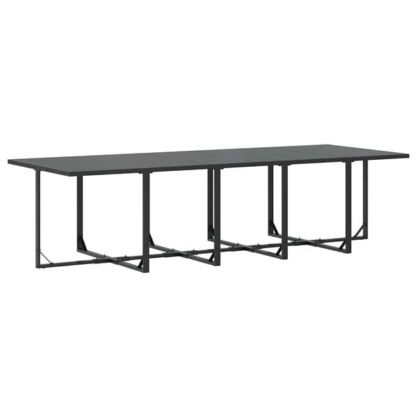 vidaXL Sodo valgomojo komplektas 15 pcs Juoda Plienas