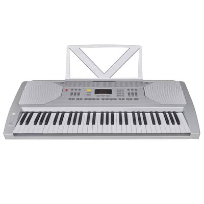 vidaXL Elektroninės klaviatūros rinkinys, sidabrinis ir juodas