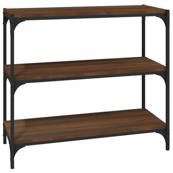 vidaXL Knygų spintelė, ruda ąžuolo, 80x33x70,5cm, mediena ir plienas