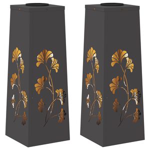 vidaXL Saulės LED &scaron;aligatvio &scaron;viesa 2 vnt. &Scaron;ilta balta 18 x 18 x 50 cm