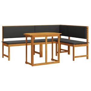 vidaXL Sodo suolelių komplektas 3 pcs Ruda akacijos medienos masyvas