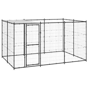 vidaXL Lauko voljeras &scaron;unims su stogu, plienas, 7,26m&sup2;