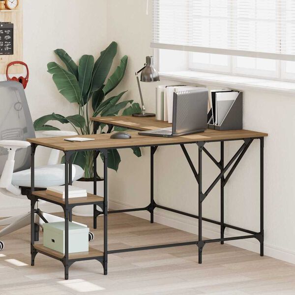 vidaXL Stalas Amatininkų ąžuolas 139 x 139 x 75 cm Apdirbta mediena