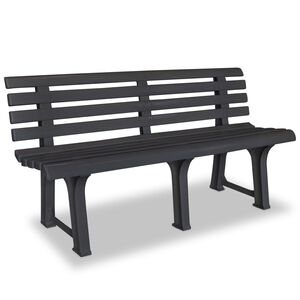 vidaXL Sodo suoliukas, 145,5cm, plastikas, antracito spalva