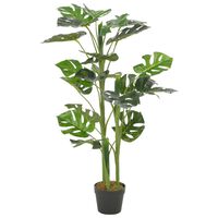vidaXL Dirbtinis augalas Monstera su vazonu, žalios spalvos, 100 cm