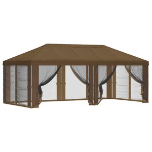 vidaXL Pavėsinės dengti su &scaron;oninėmis sienelėmis 6 x 3 m Taupe