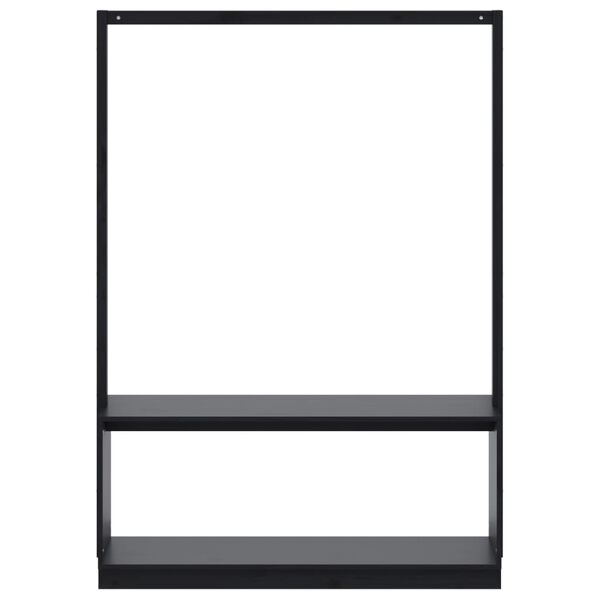 vidaXL Drabužių kabykla su batų lentyna, juoda, 113x40x157,5cm, pu&scaron;is