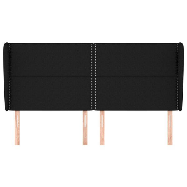 vidaXL Galvūgalis su auselėmis, juodas, 183x23x118/128cm, audinys