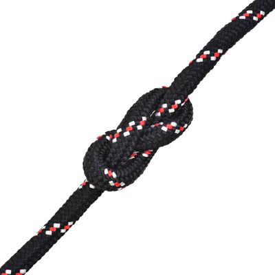 vidaXL Jūrinė virvė, juoda, 250m, polipropilenas, 12mm