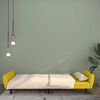 vidaXL Dvivietė sofa-lova, geltonos spalvos, aksomas