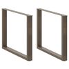 vidaXL Valgomojo stalo kojelės, U formos, 3 vnt., natūralus plienas, 100 x (72-73) cm, plienas