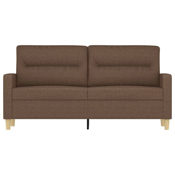 vidaXL Dvivietė sofa, rudos spalvos, 140cm, audinys