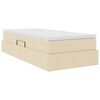 vidaXL Lova su daiktų laikymo vieta ir čiužiniu Kreminė 100 x 200 cm