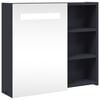 vidaXL Veidrodinė vonios kambario spintelė su LED, pilka, 60x13x52cm