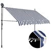vidaXL Rankinė i&scaron;traukiama markizė su LED, mėlyna ir balta, 300cm