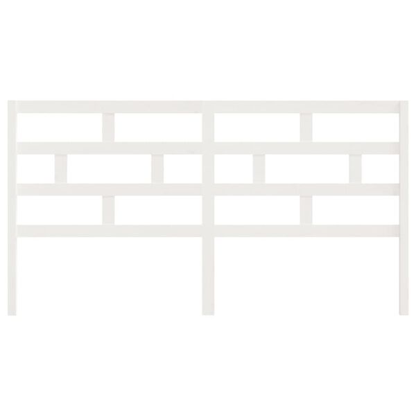 vidaXL Lovos galvūgalis, baltas, 186x4x100cm, pu&scaron;ies medienos masyvas