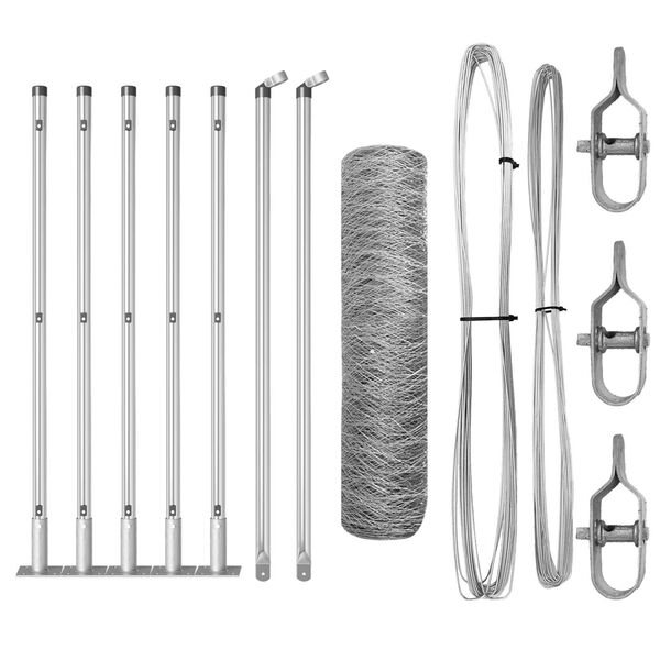 vidaXL Tvorelės stulpas Sidabro 10 x 0,5 m (36 mm tinklas) Plienas