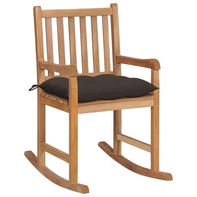 vidaXL Supama kėdė su taupe spalvos pagalvėle, tikmedžio masyvas
