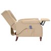 vidaXL Atlošiamas masažinis krėslas, taupe spalvos, mikropluoštas