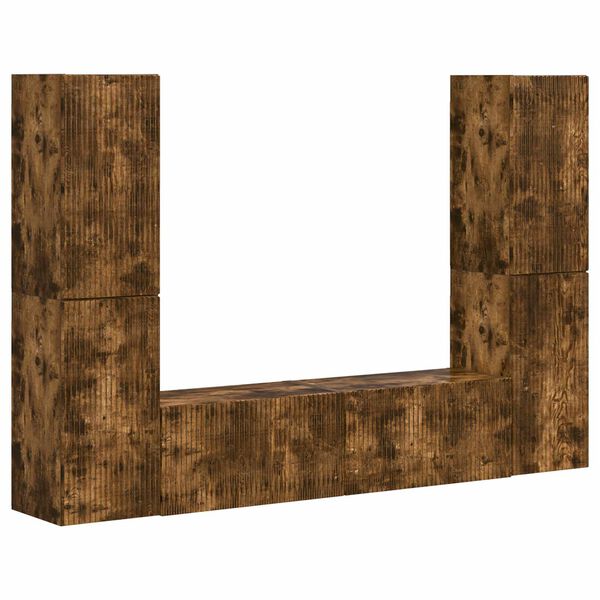 vidaXL TV spintelių komplektas 6 pcs Rūkyta ąžuolas Apdirbta mediena