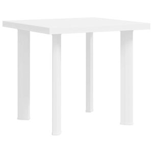vidaXL Sodo stalas, baltos spalvos, 80x75x72cm, plastikas