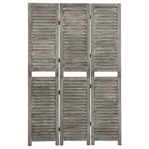 vidaXL Kambario pertvara, 3 dalių, pilka, 106,5x166cm, mediena