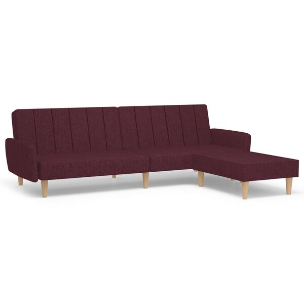 vidaXL Dvivietė sofa-lova su pakoja, violetinės spalvos, audinys
