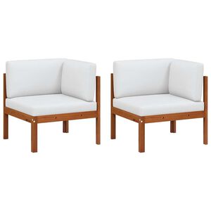 vidaXL Kampinės sodo sofos, 2 vnt. su pagalvėlėmis, akacijos mediena ir virvė