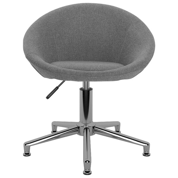 vidaXL Pasukama valgomojo kėdė, &scaron;viesiai pilka, audinys (330438)