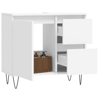 vidaXL Vonios kambario spintelė, balta, 65x33x60cm, apdirbta mediena