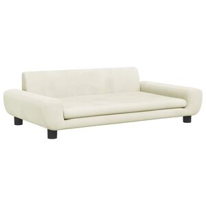 vidaXL Vaiki&scaron;ka sofa, kreminės spalvos, 100x54x33cm, aksomas