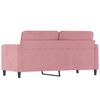 vidaXL Dvivietė sofa, rožinės spalvos, 140cm, aksomas