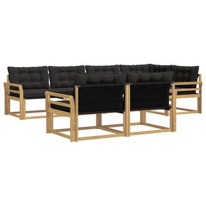 vidaXL Lauko sofos komplektas su pagalve 7 pcs Balta ir juoda
