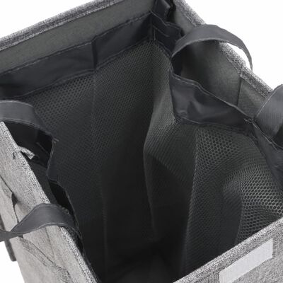 vidaXL Sulankstomas skalbinių krepšys, pilkas, 26x34,5x59,5cm, audinys
