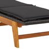 vidaXL Saulės gultas su staliuku, poliratanas ir akacijos masyvas