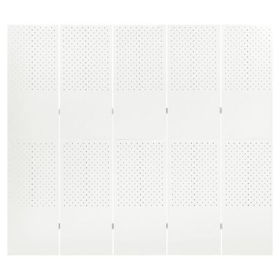 vidaXL Kambario pertvaros, 5 dalių, 2vnt., baltos, 200x180cm, plienas