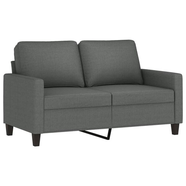 vidaXL Dvivietė sofa, tamsiai pilkos spalvos, 120cm, audinys