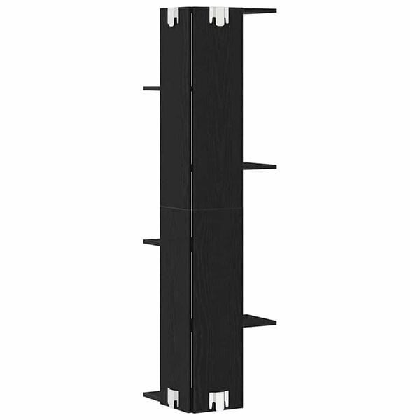 vidaXL Sieninis kampinis lentynas Juodas ąžuolas 36.5 x 36.5 x 140 cm