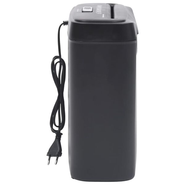 vidaXL Popieriaus smulkintuvas, juodas, 6 lakštai, pjaustymas juostom