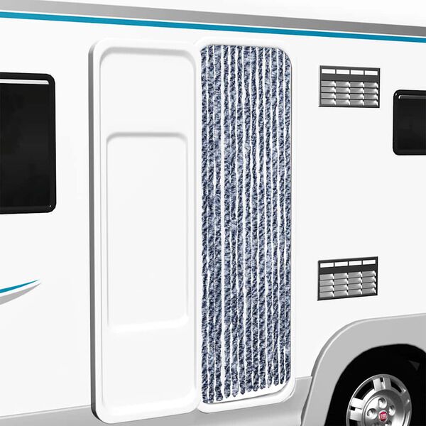 vidaXL Užuolaida nuo vabzdžių, mėlyna ir balta, 56x200cm, &scaron;enilis