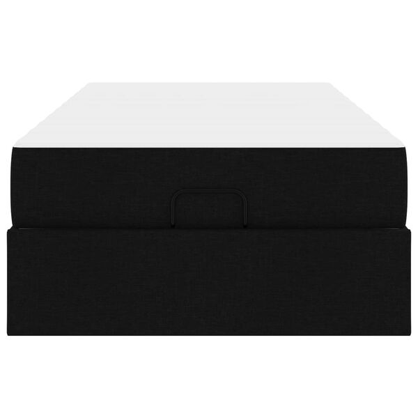 vidaXL Lovos rėmas su čiužiniu su čiužiniu 2 pcs Juoda audinys