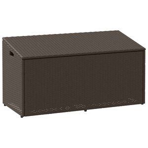 vidaXL Sodo laikymo dėžutė Ruda 110x50x58 cm polietileno rotango