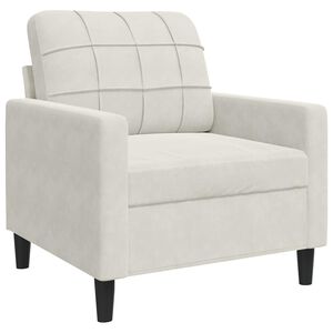 vidaXL Krėslas, kreminės spalvos, 60cm, aksomas