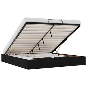 vidaXL Osmanų lovos rėmas be čiužinio Juodas 200x200 cm audinys