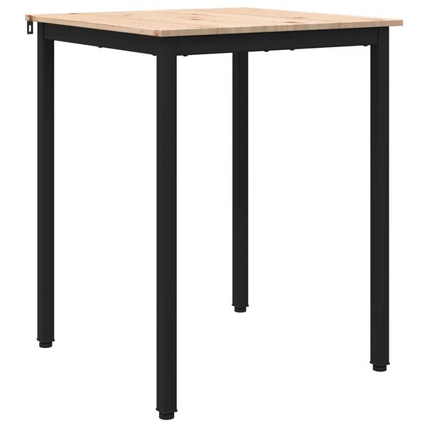 vidaXL Valgomojo stalas Natūrali 80 x 80 x 75 cm Kietos pušies mediena