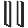 vidaXL Baro stalo kojos, U formos, 2 vnt., juodos, 40x(100-101) cm, plienas