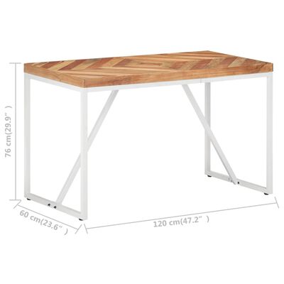 vidaXL Valgomojo stalas, 120x60x76cm, akacija ir mango mediena