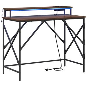 vidaXL Stalas Rudas ąžuolas 100 x 50 x 86,5 cm Apdirbta mediena